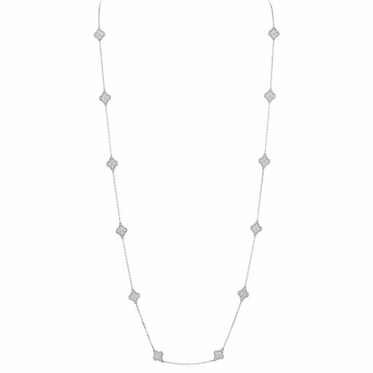 VCARO85A00 8mm full diamond four-leaf clover 16 flower necklace