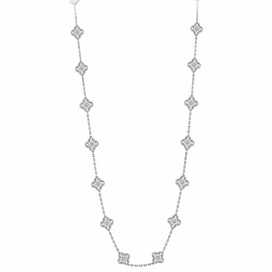 VCARA43300 15mm light pearl four-leaf clover 20 flower necklace