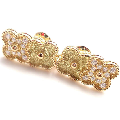 VCA1264996 13X22mm middle light bead superimposed four-leaf clover ear clip