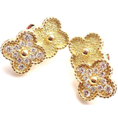 VCA1264996 13X22mm middle light bead superimposed four-leaf clover ear clip