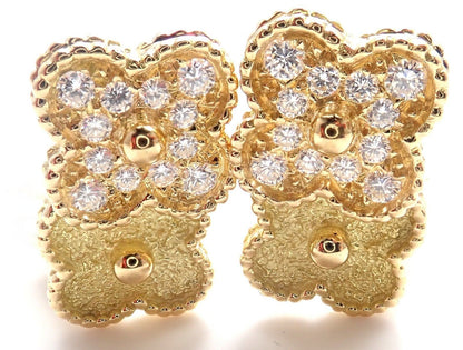 VCA1264996 13X22mm middle light bead superimposed four-leaf clover ear clip