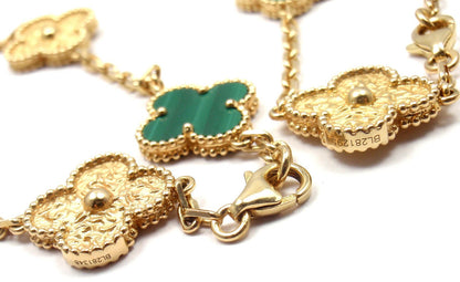 VCA2093705 15mm guest version pleated + agate four-leaf clover 20 flower necklace