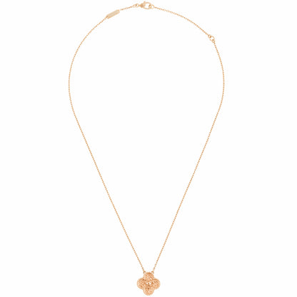 VCARN9ZS00 14.8mm guest version wrinkled four-leaf clover tethered chain pendant