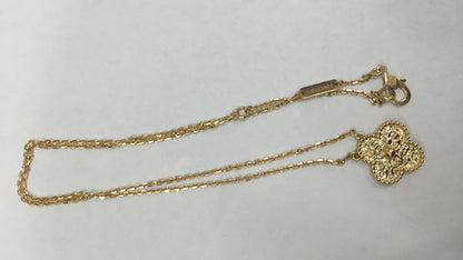 VCARN9ZS00 14.8mm guest version wrinkled four-leaf clover tethered chain pendant