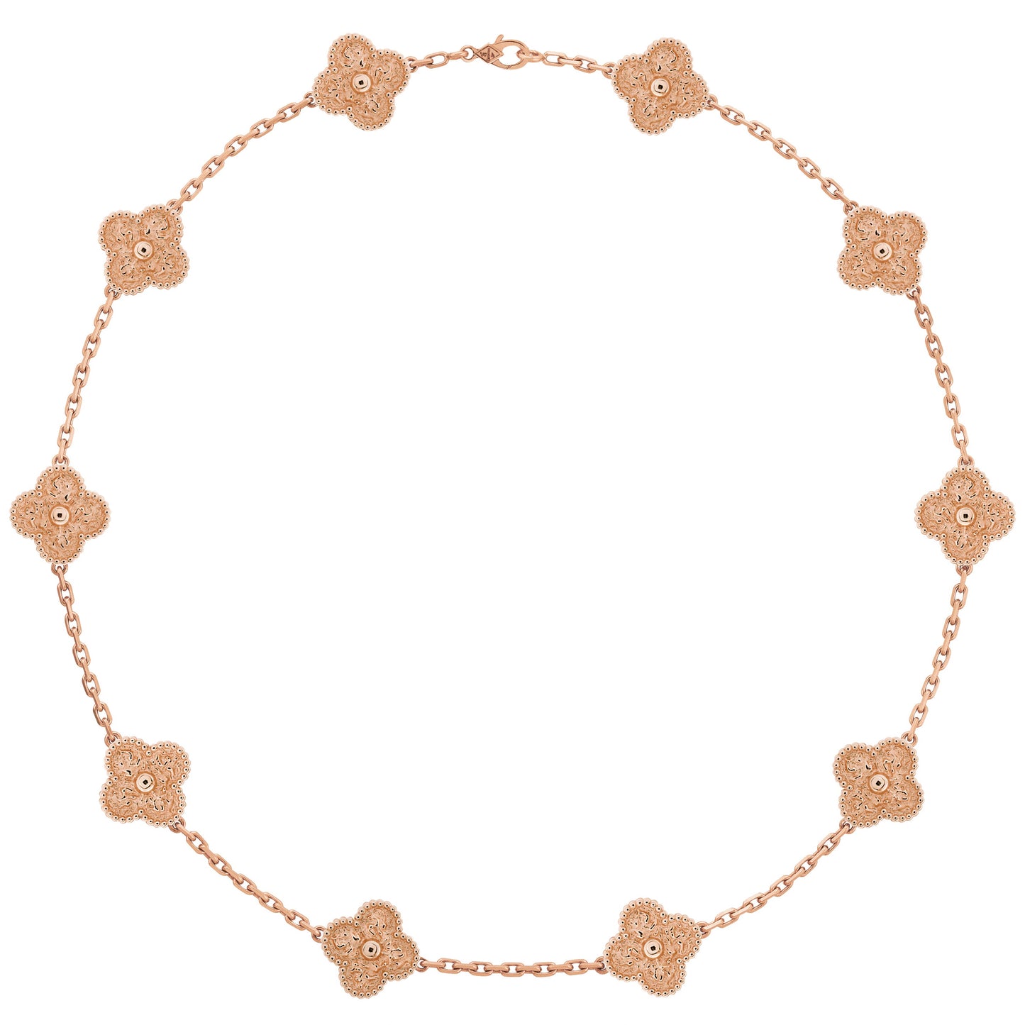 VCARN9T100 15mm guest version wrinkled four-leaf clover 10 flower necklace
