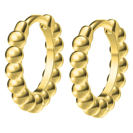 VCA8154496 light gold bead round earrings