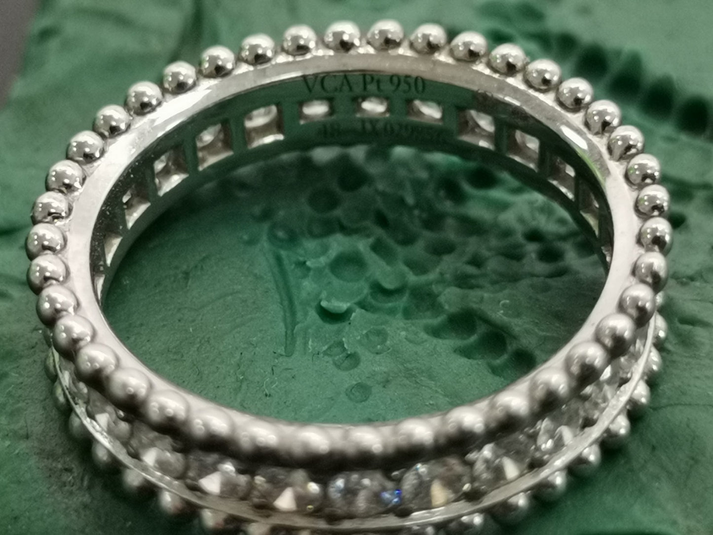 VCARN57000 5mm guest version bead single row narrow body dense stone ring 48#