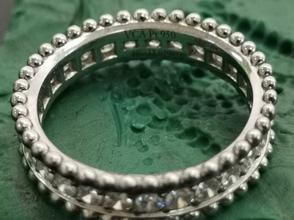 VCARN57000 5mm guest version bead single row narrow body dense stone ring 48#