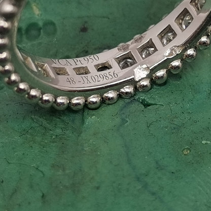 VCARN57000 5mm guest version bead single row narrow body dense stone ring 48#