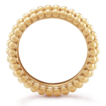 VCARP0X800 5.4mm light gold beads 3 row ring 14#