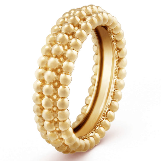 VCARP0X800 5.4mm light gold beads 3 row ring 14#