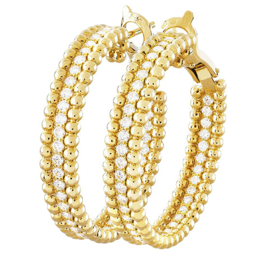 VCARO3YF00 guest version bead-encrusted diamond ear clips