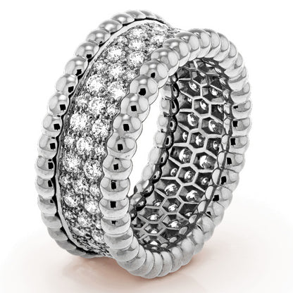 VCARN9Q000 8.4m guest version beaded 3-row diamond ring 57#