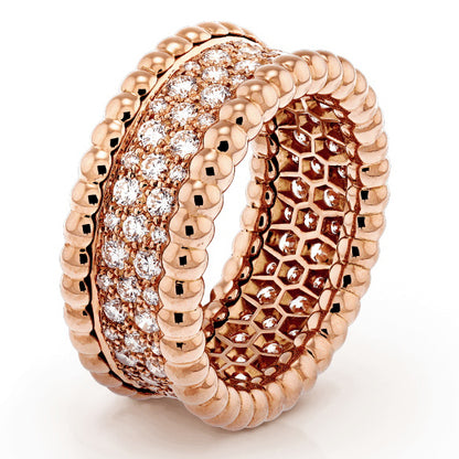 VCARN9Q000 8.4m guest version beaded 3-row diamond ring 57#