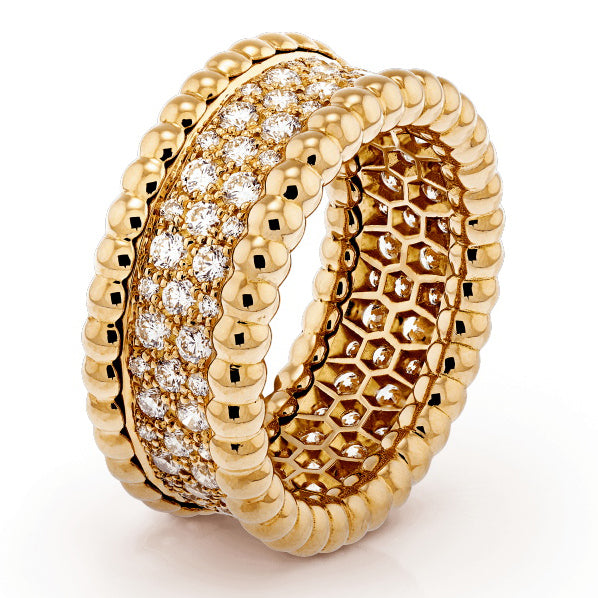 VCARN9Q000 8.4m guest version beaded 3-row diamond ring 57#