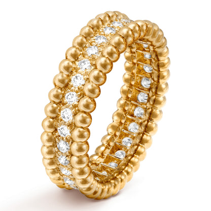 VCARP4E200 5.6mm bead edge single row diamond ring 52#