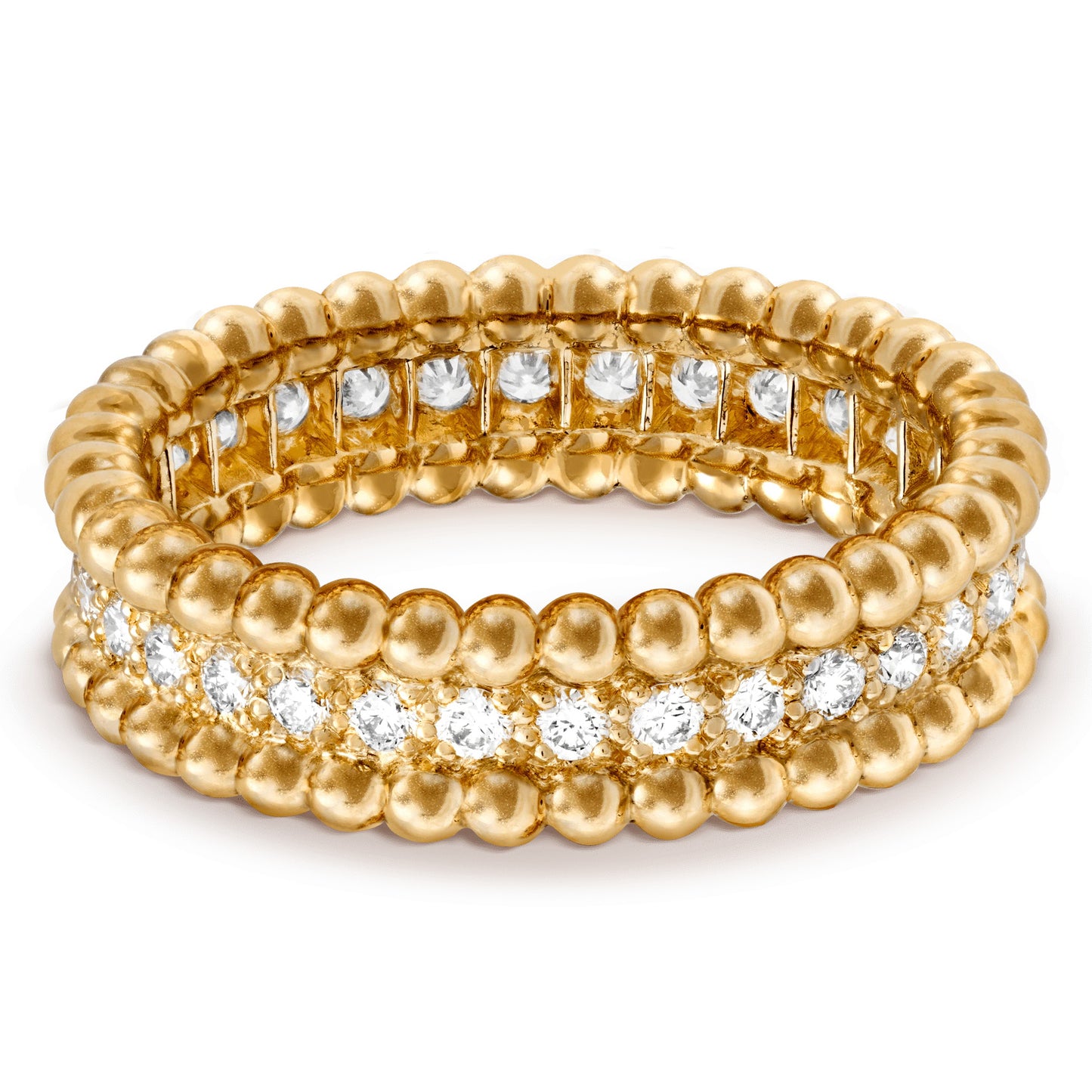 VCARP4E200 5.6mm bead edge single row diamond ring 52#