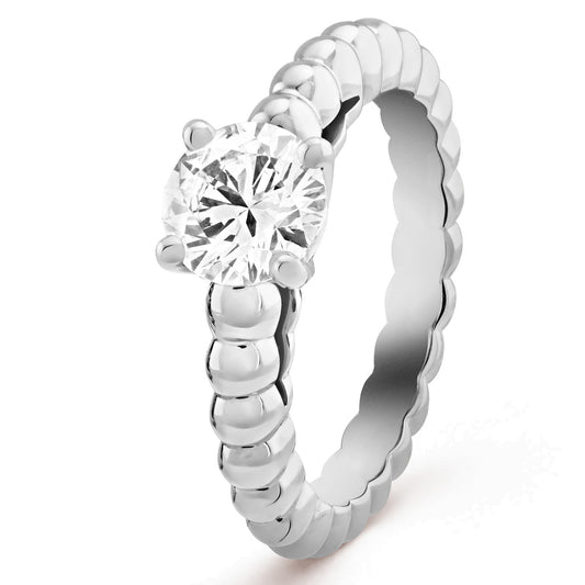 VCARO1WA00 single diamond bead straight arm ring 49#