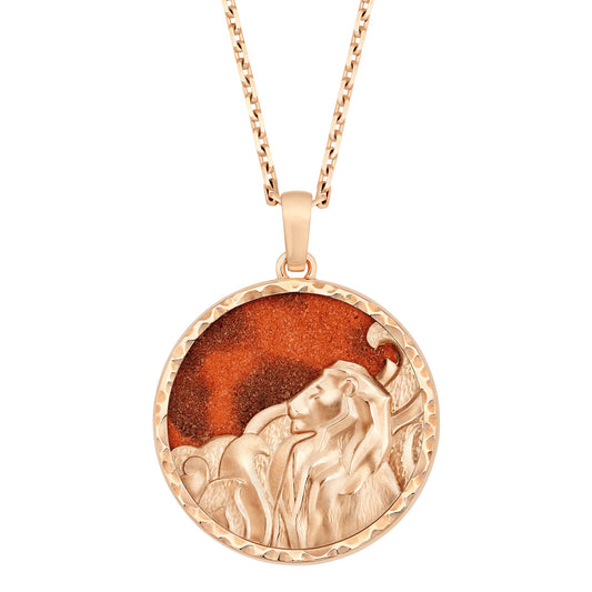 VCARP9R600 Leo Agate Pendant Twelve Zodiac Signs