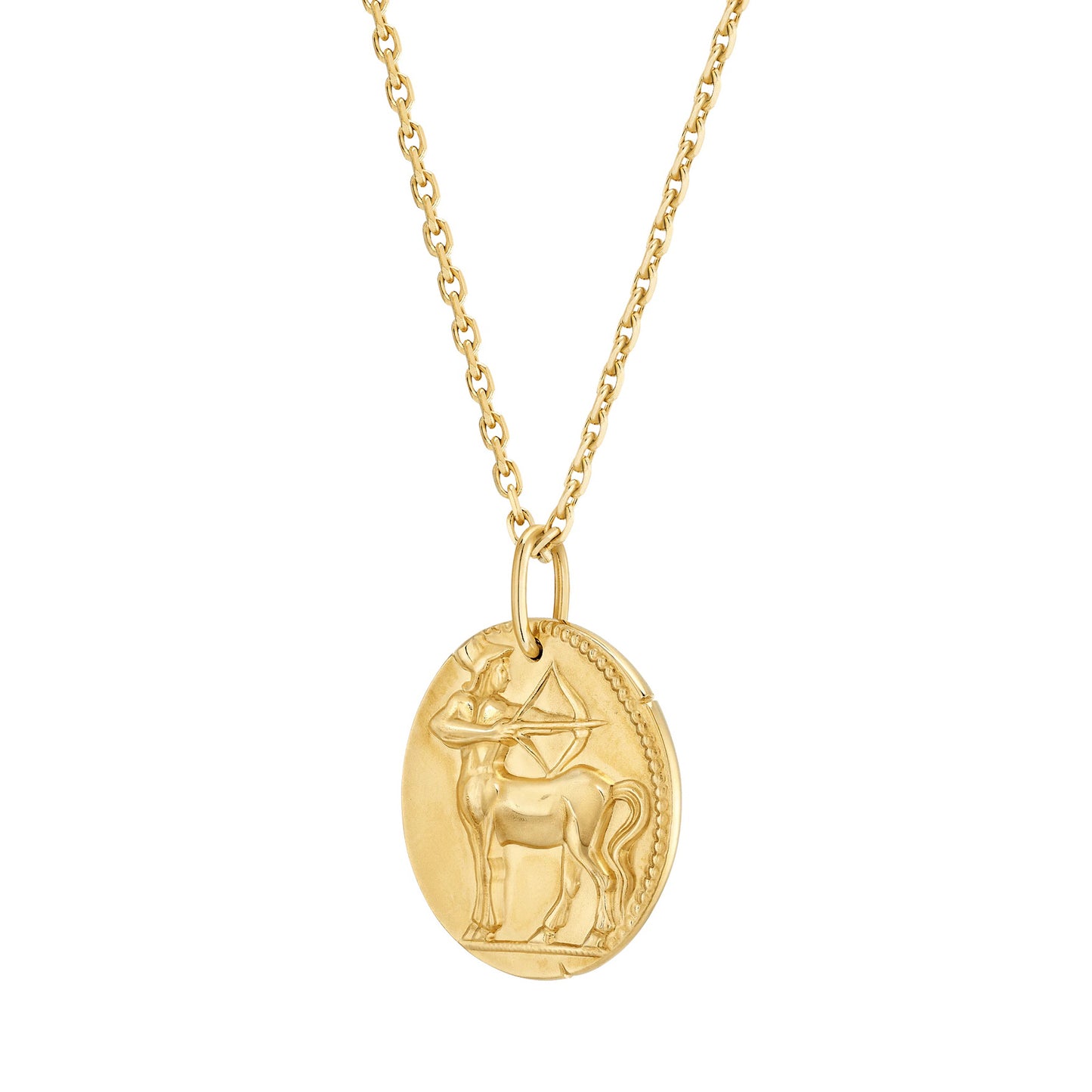 VCARP7SP00 solid version light gold Sagittarius pendant
