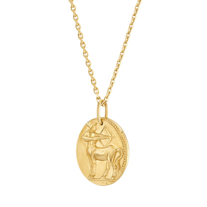 VCARP7SP00 solid version light gold Sagittarius pendant