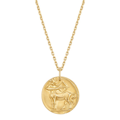 VCARP7SP00 solid version light gold Sagittarius pendant