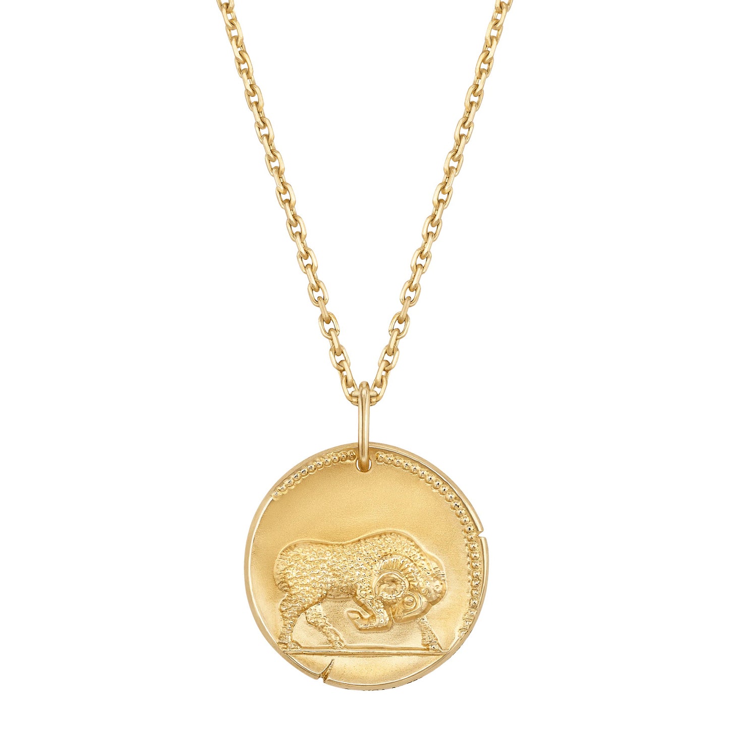 VCARP7SQ00 solid version light gold Aries pendant constellation