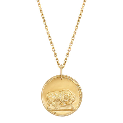VCARP7SQ00 solid version light gold Aries pendant constellation