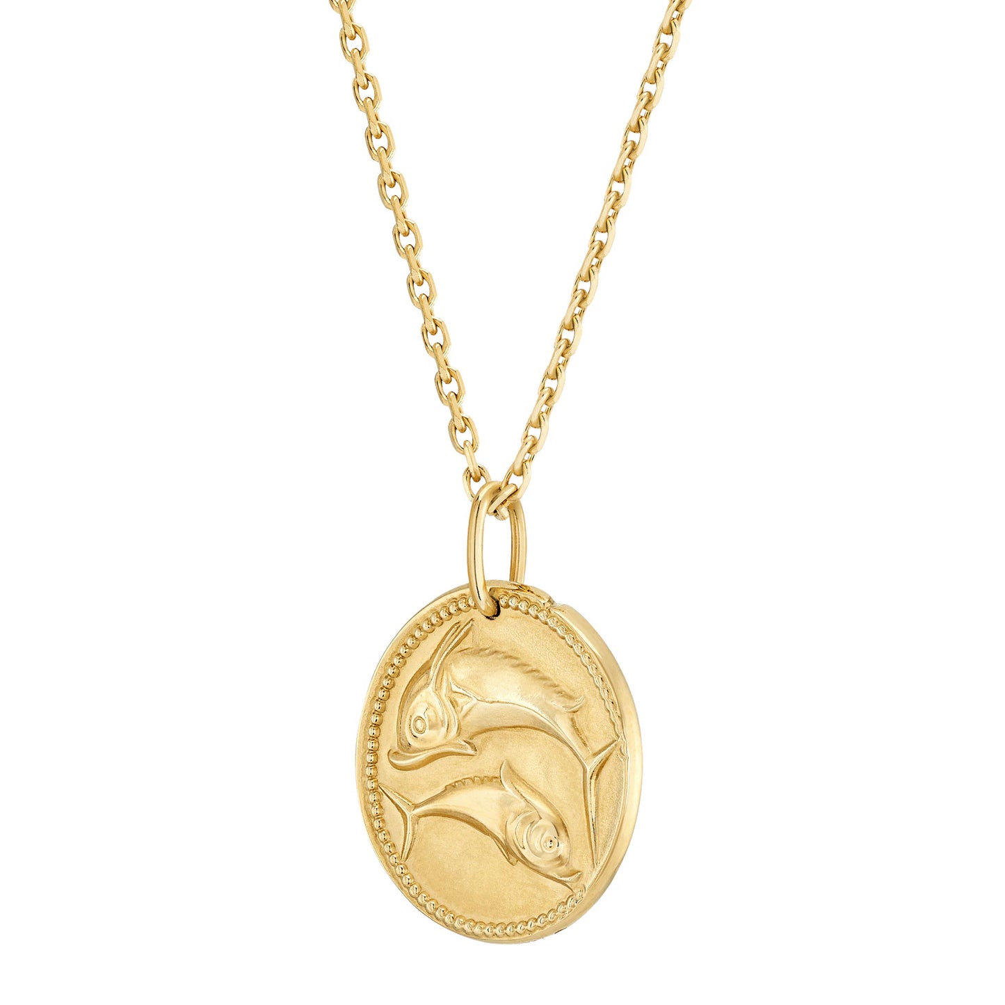 VCARP7SY00 solid version light gold Pisces pendant