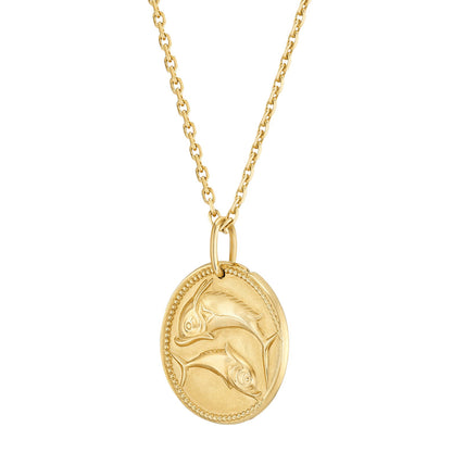 VCARP7SY00 solid version light gold Pisces pendant