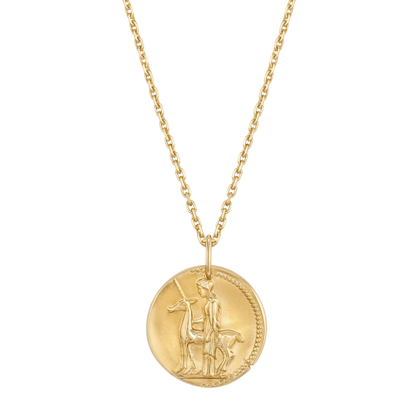 VCARP7ST00 Approximately 21mm solid version of light gold Virgo pendant