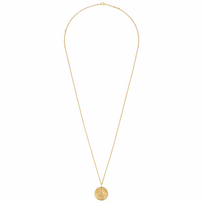 VCARP7ST00 Approximately 21mm solid version of light gold Virgo pendant