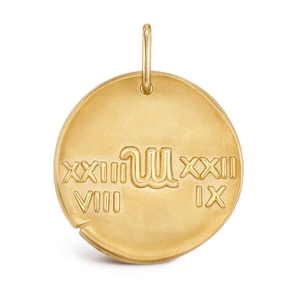 VCARP7ST00 Approximately 21mm solid version of light gold Virgo pendant