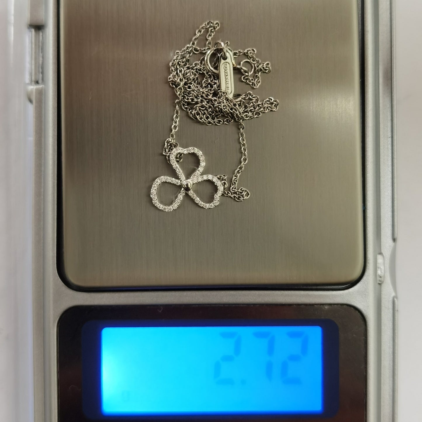TIF-48756995客版小号三叶草镶钻镂空吊坠