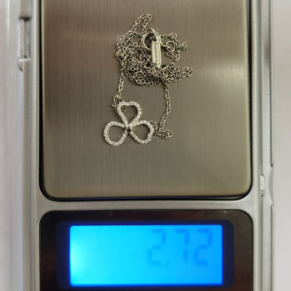 TIF-48756995客版小号三叶草镶钻镂空吊坠