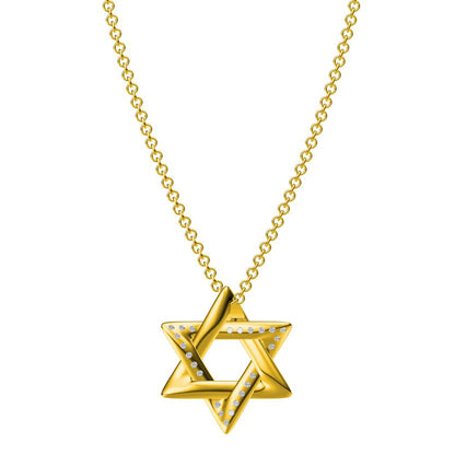 TIF12981740 half-set stone six-pointed star pendant