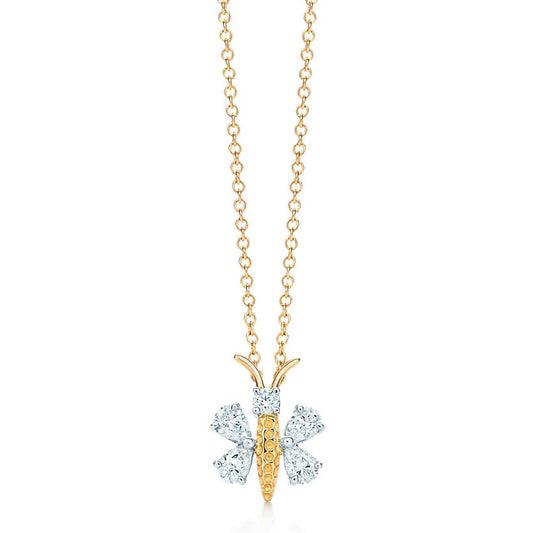 TIF28849555 pear-shaped stone bee bolt chain pendant