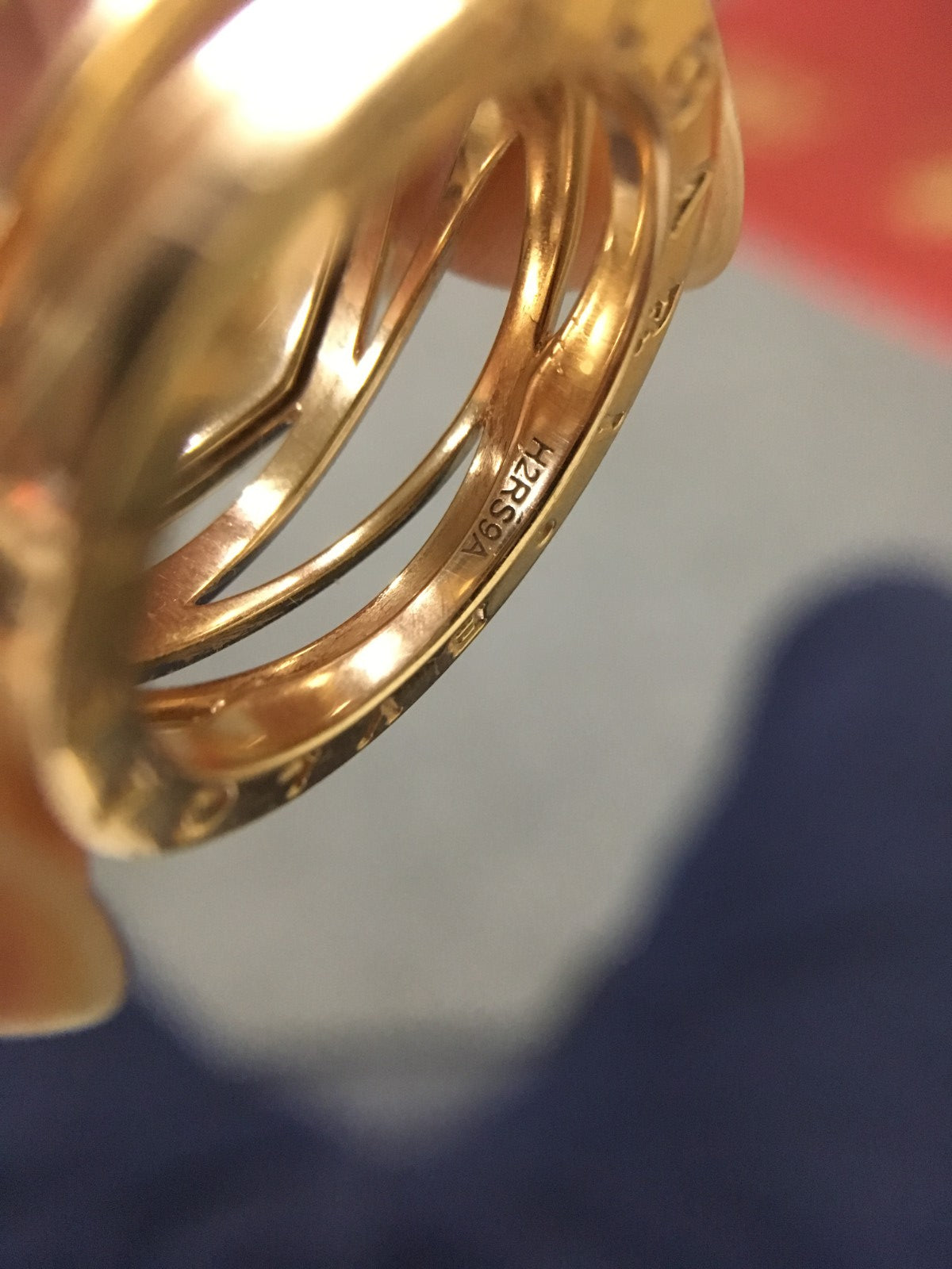 BGL-AN858030 wide version light gold streamlined hollow ring (guest version)