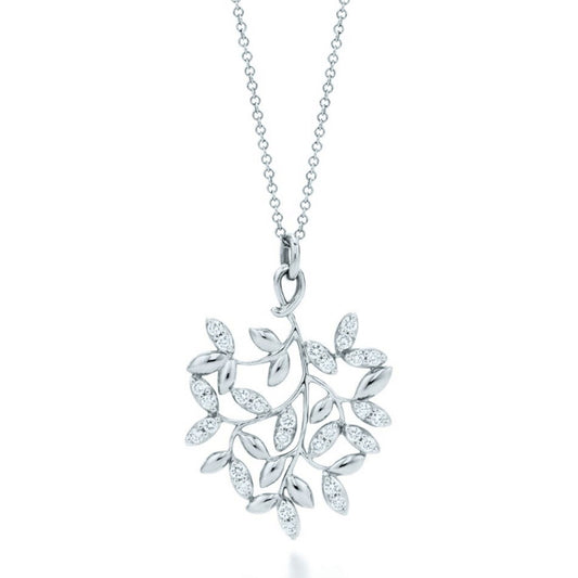 TIF86780832 half-mounted olive leaf pendant