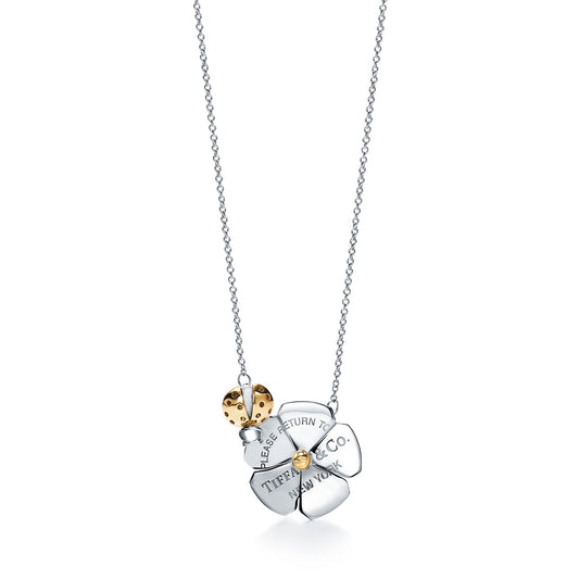 TIF58252928 five-petal flower ladybug combination color chain pendant