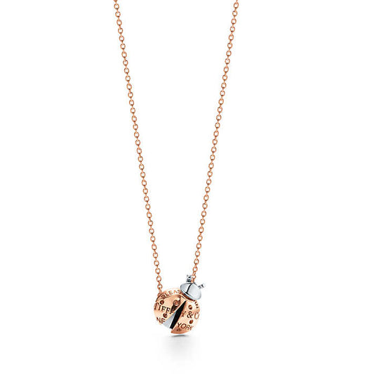 TIF10518630 ​​letter light gold ladybug tether chain pendant