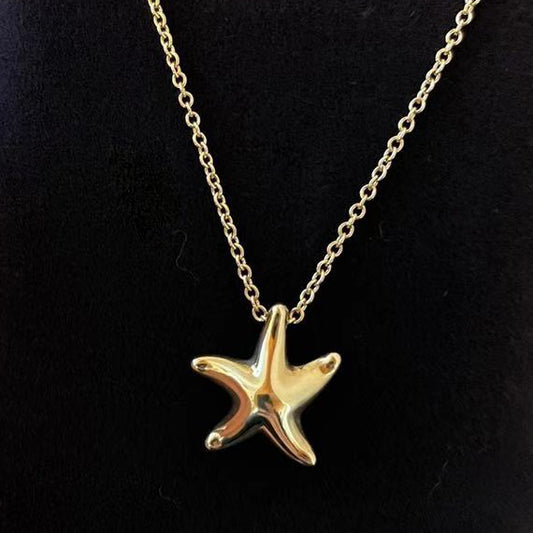 TIF42788240 light gold starfish pendant