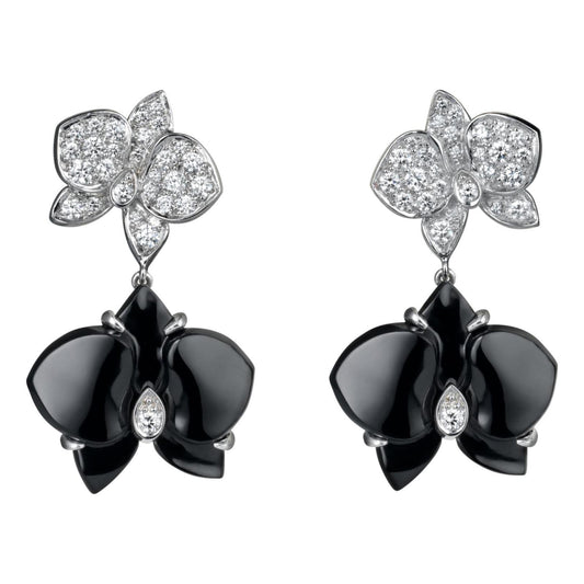 KDY-N8047900 agate butterfly flower earrings