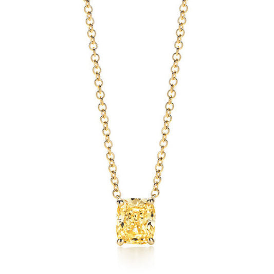 TIF33378339 Cushion cut yellow diamond tether pendant