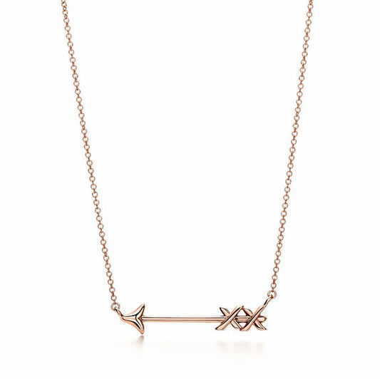TIF5385358 light gold letter XX arrow-shaped chain pendant