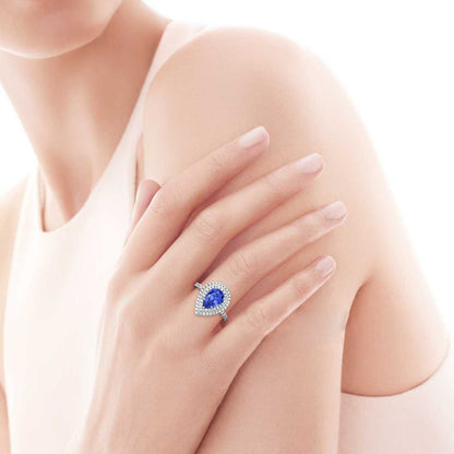 TIF66153476 Two-circle pear-shaped surrounding stone ring