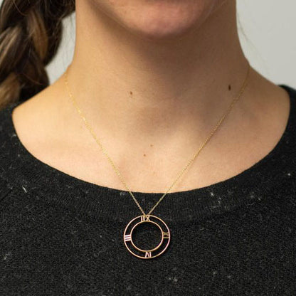 TIF9901047 light gold Roman ring pendant