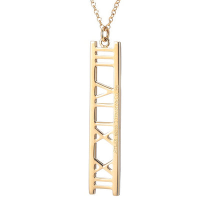 TIF69926321 vertical version light gold Roman font pendant
