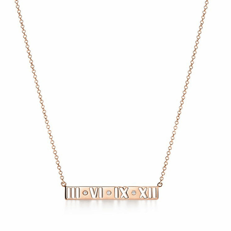 TIF5337623 hollow diamond horizontal bar Roman tether pendant