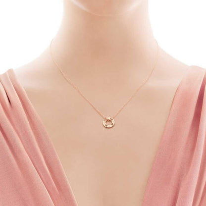 TIF74952644 diamond Roman numeral round pendant